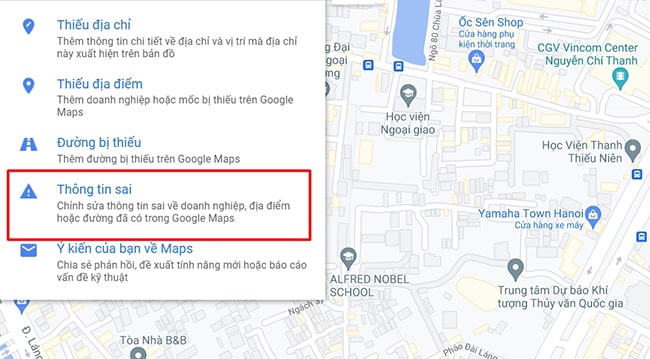 Sửa thông tin trên Google Maps